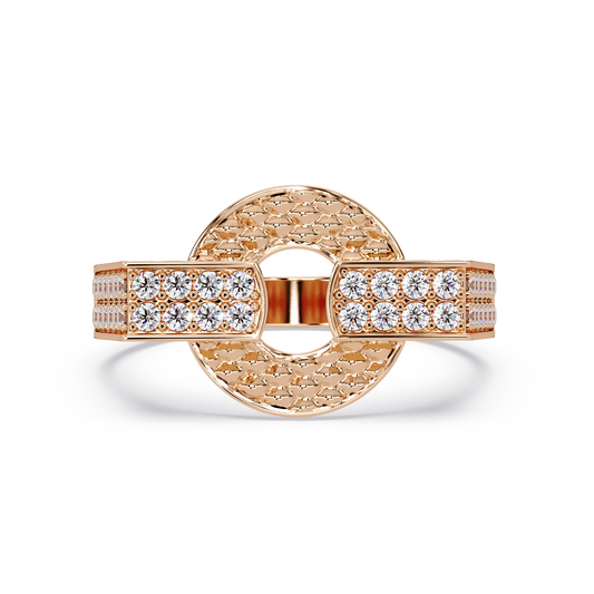 Open Circle Lab Grown Diamond Bar Ring - HIGHCARAT DIAMONDS