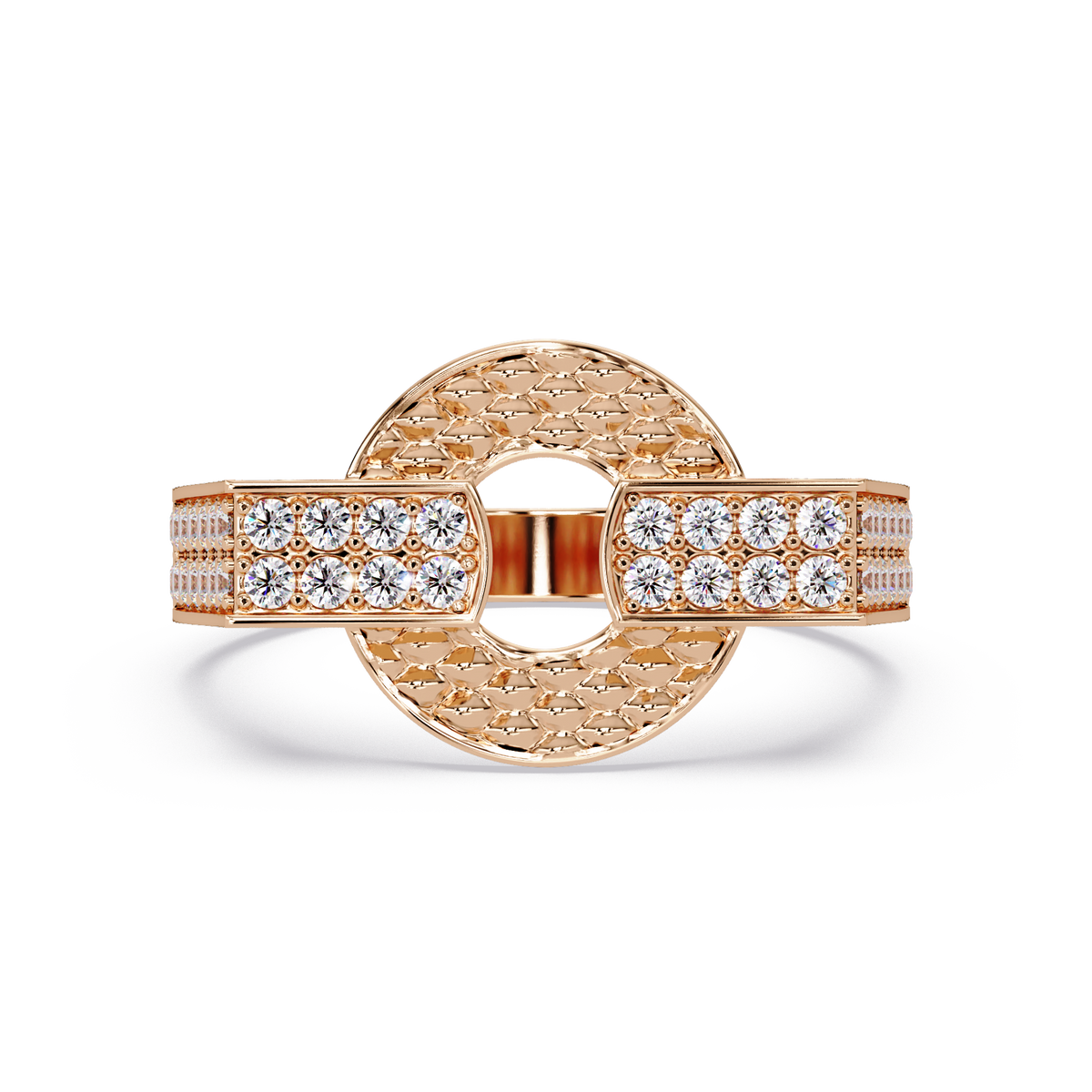 Open Circle Lab Grown Diamond Bar Ring - HIGHCARAT DIAMONDS