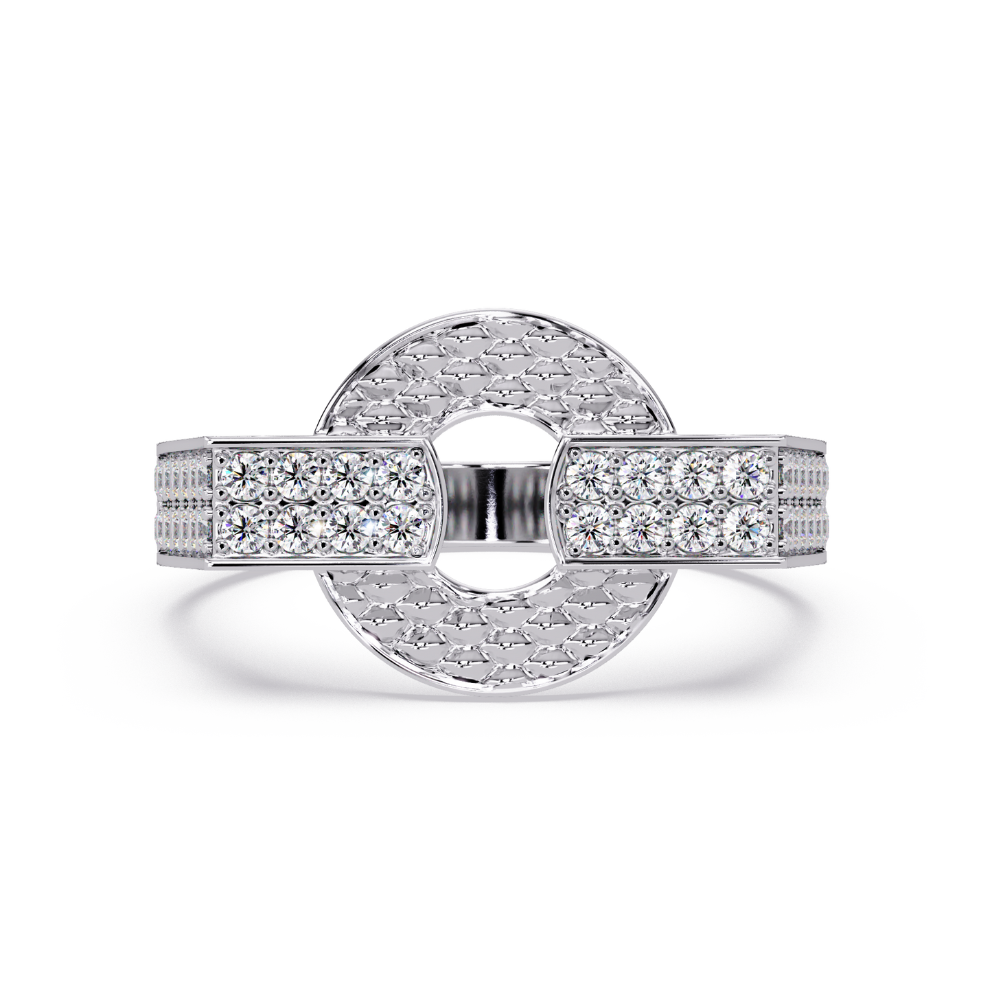 Open Circle Lab Grown Diamond Bar Ring - HIGHCARAT DIAMONDS