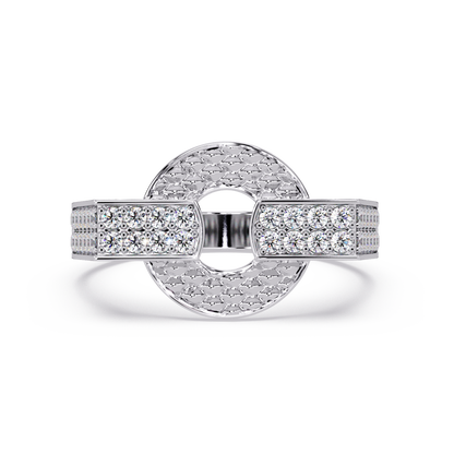 Open Circle Lab Grown Diamond Bar Ring - HIGHCARAT DIAMONDS