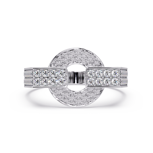 Open Circle Lab Grown Diamond Bar Ring - HIGHCARAT DIAMONDS