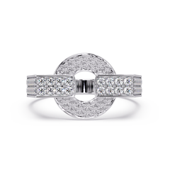Open Circle Lab Grown Diamond Bar Ring - HIGHCARAT DIAMONDS