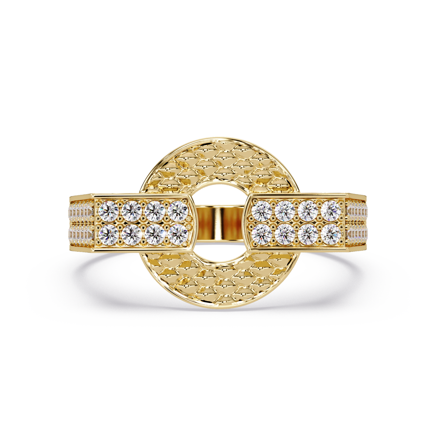 Open Circle Lab Grown Diamond Bar Ring - HIGHCARAT DIAMONDS