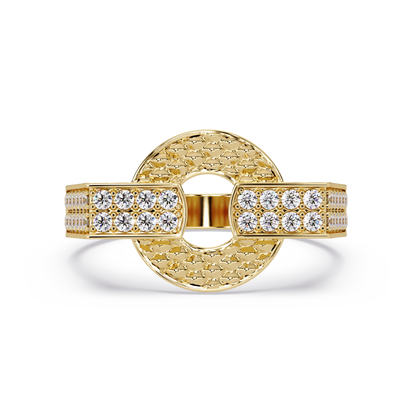 Open Circle Lab Grown Diamond Bar Ring - HIGHCARAT DIAMONDS