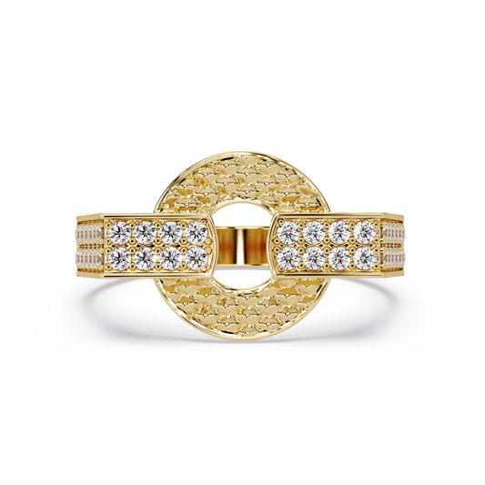 Open Circle Lab Grown Diamond Bar Ring - HIGHCARAT DIAMONDS