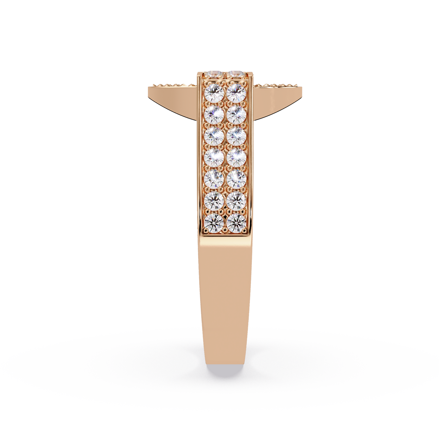 Open Circle Lab Grown Diamond Bar Ring - HIGHCARAT DIAMONDS