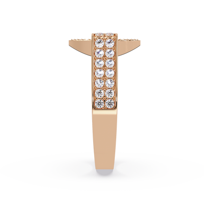 Open Circle Lab Grown Diamond Bar Ring - HIGHCARAT DIAMONDS