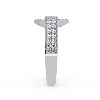 Open Circle Lab Grown Diamond Bar Ring - HIGHCARAT DIAMONDS