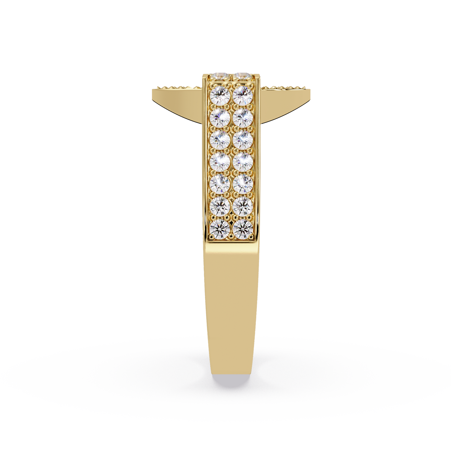 Open Circle Lab Grown Diamond Bar Ring - HIGHCARAT DIAMONDS