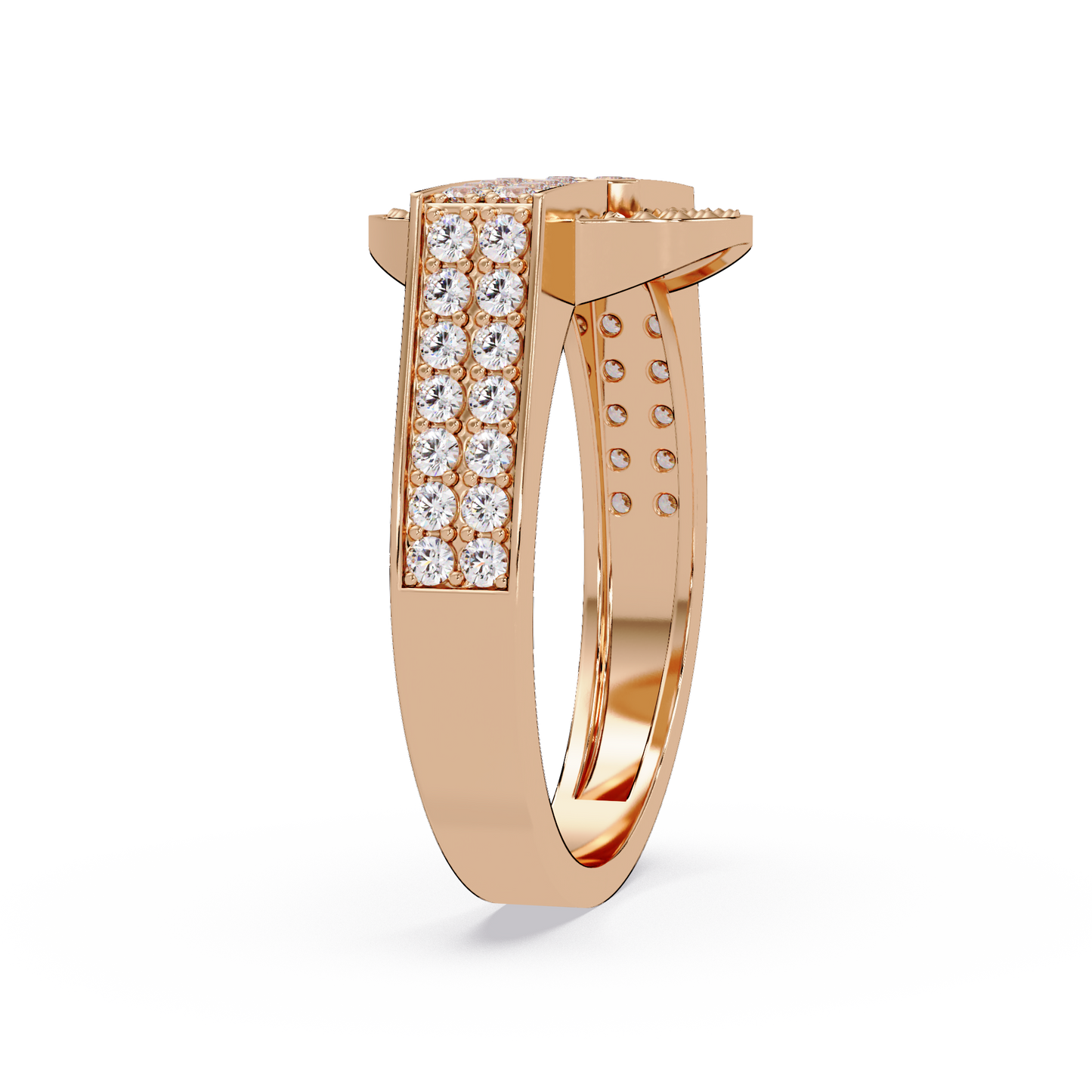 Open Circle Lab Grown Diamond Bar Ring - HIGHCARAT DIAMONDS