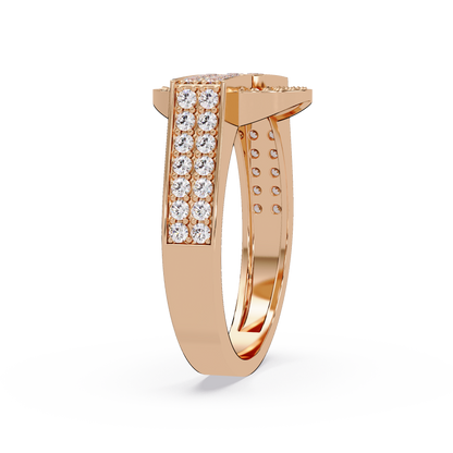 Open Circle Lab Grown Diamond Bar Ring - HIGHCARAT DIAMONDS