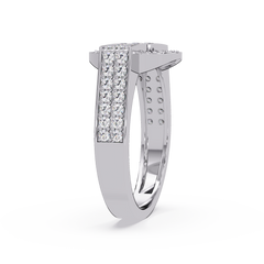 Open Circle Lab Grown Diamond Bar Ring - HIGHCARAT DIAMONDS