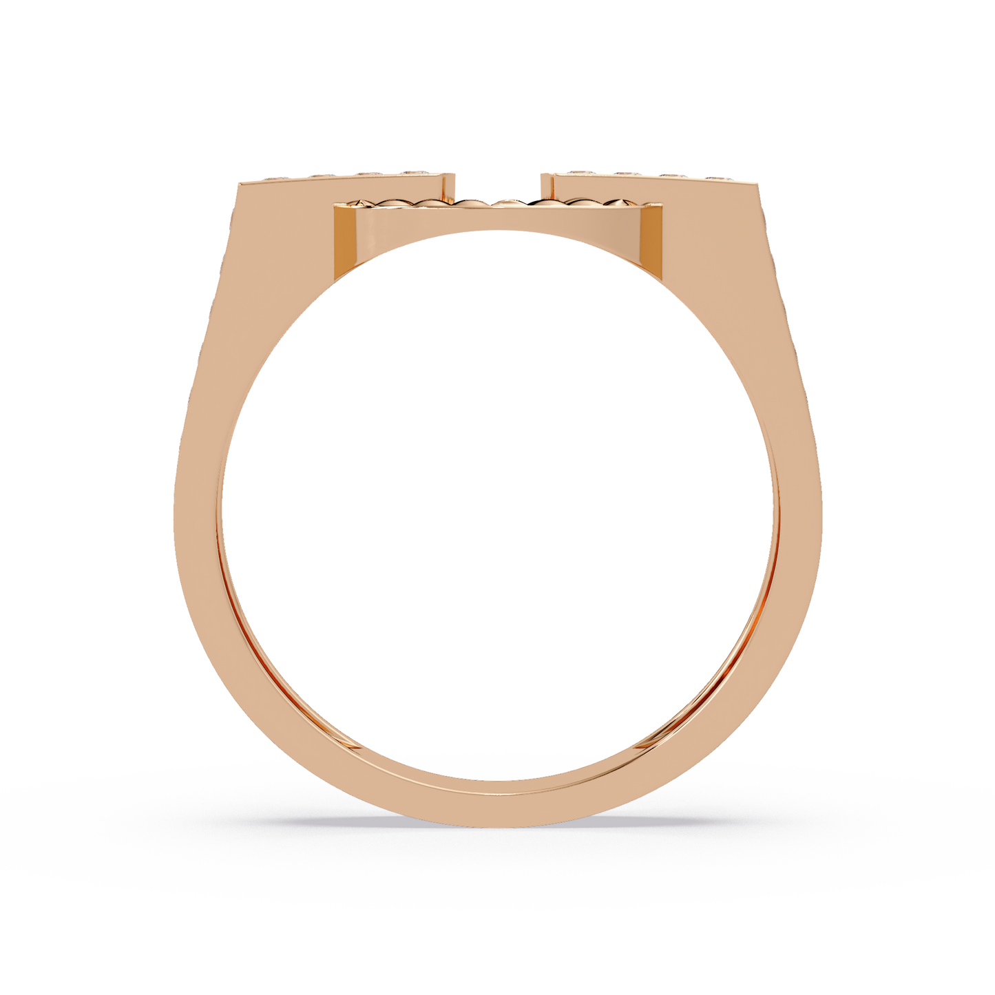 Open Circle Lab Grown Diamond Bar Ring - HIGHCARAT DIAMONDS