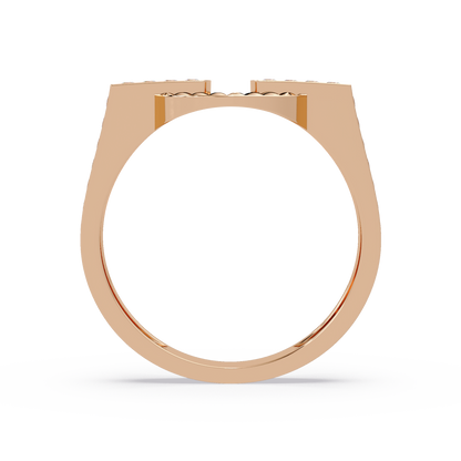 Open Circle Lab Grown Diamond Bar Ring - HIGHCARAT DIAMONDS