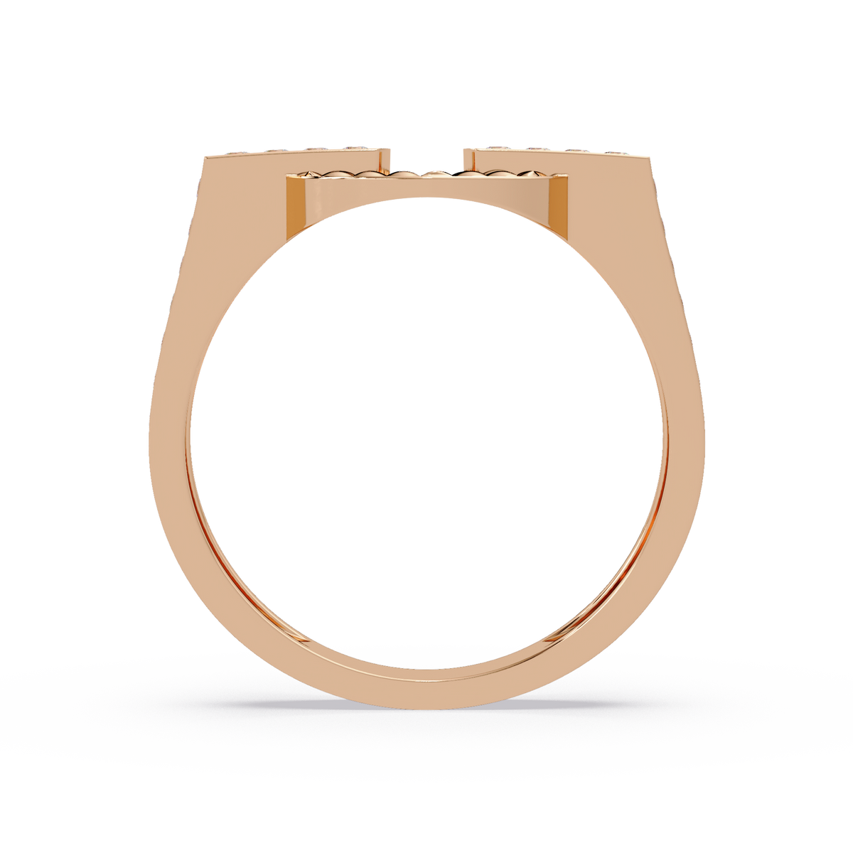 Open Circle Lab Grown Diamond Bar Ring - HIGHCARAT DIAMONDS