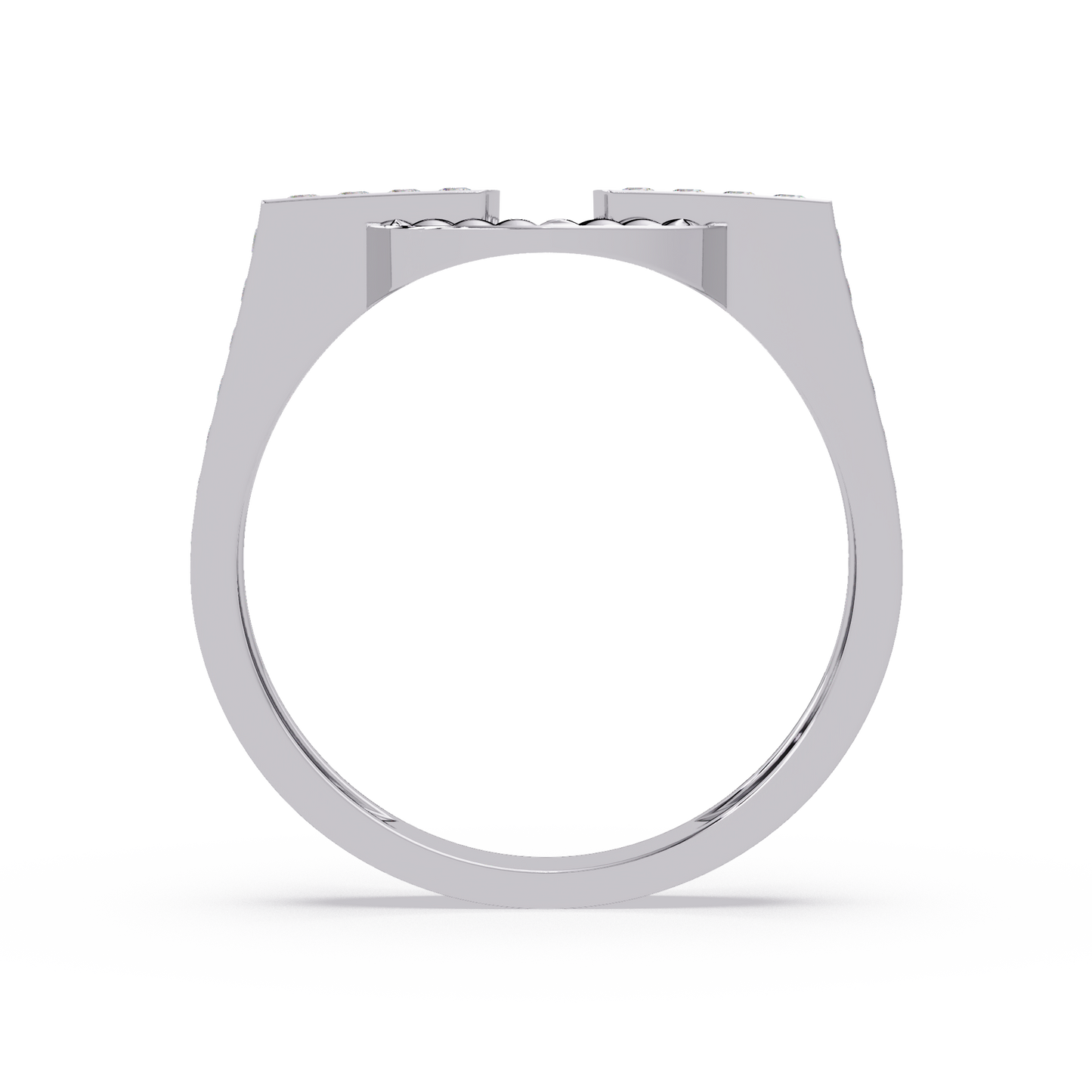Open Circle Lab Grown Diamond Bar Ring - HIGHCARAT DIAMONDS