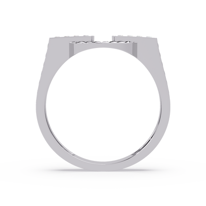 Open Circle Lab Grown Diamond Bar Ring - HIGHCARAT DIAMONDS