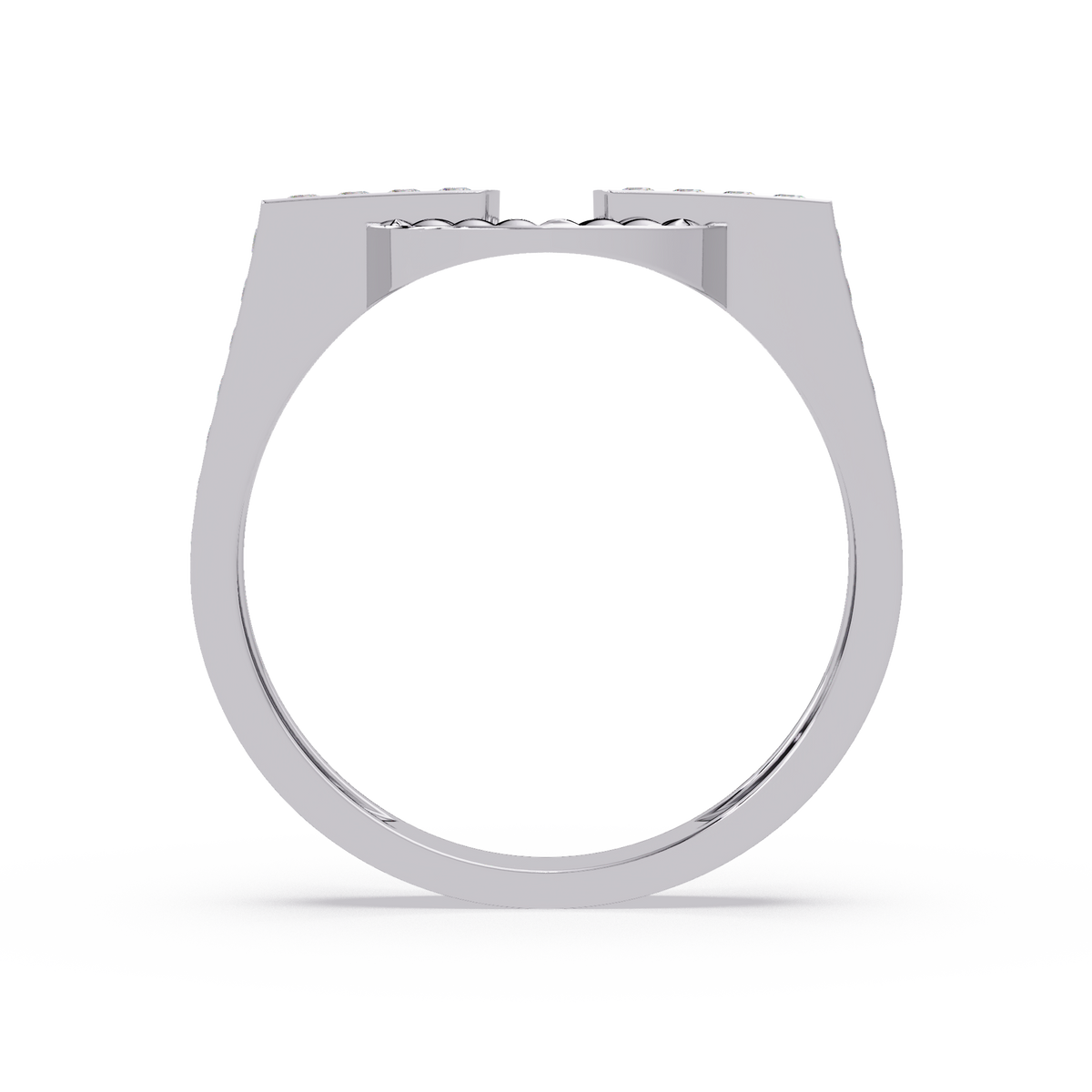 Open Circle Lab Grown Diamond Bar Ring - HIGHCARAT DIAMONDS