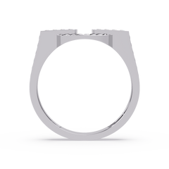Open Circle Lab Grown Diamond Bar Ring - HIGHCARAT DIAMONDS