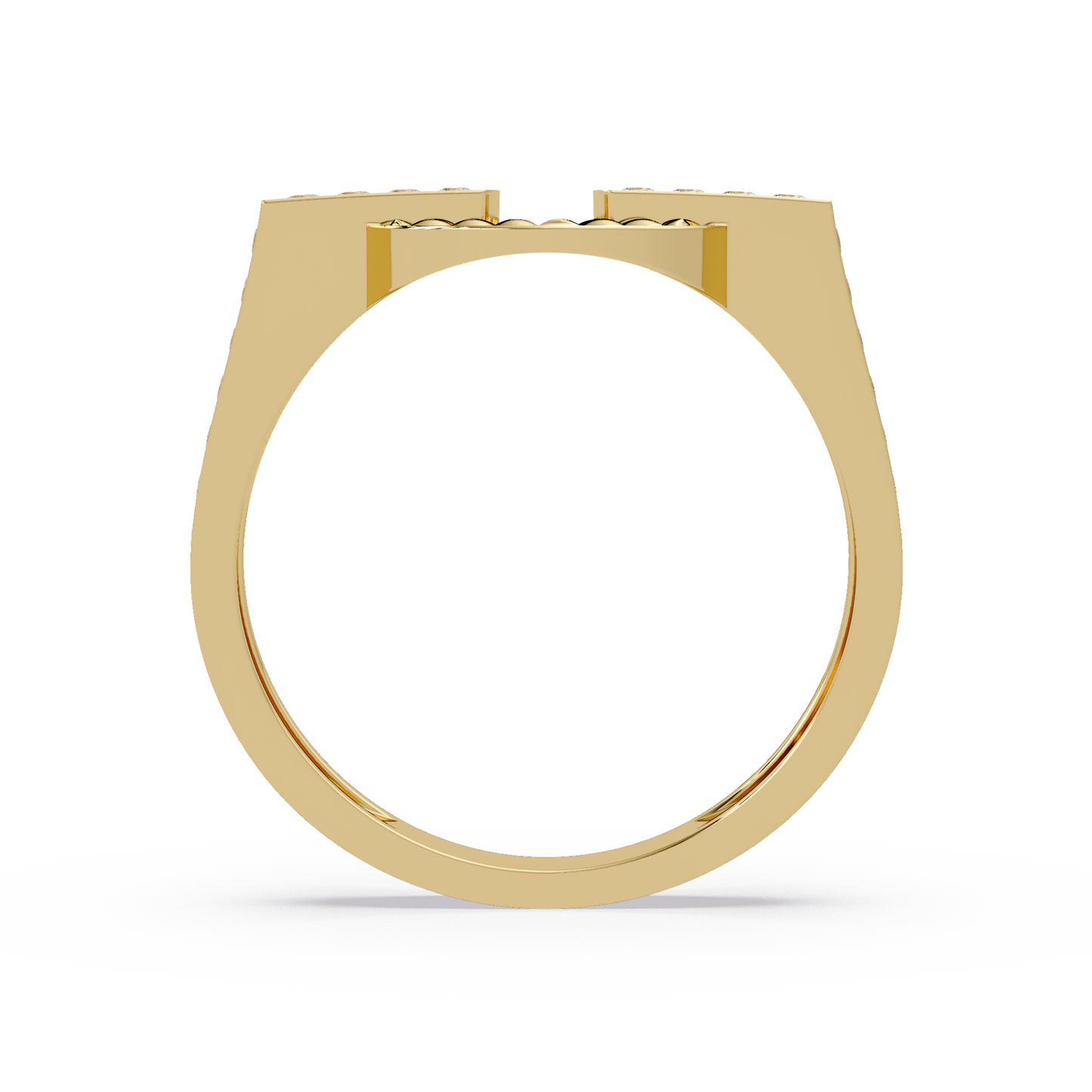 Open Circle Lab Grown Diamond Bar Ring - HIGHCARAT DIAMONDS