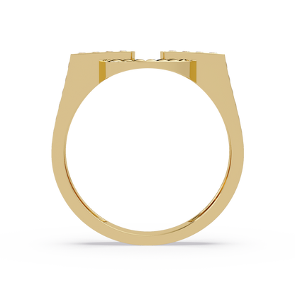 Open Circle Lab Grown Diamond Bar Ring - HIGHCARAT DIAMONDS