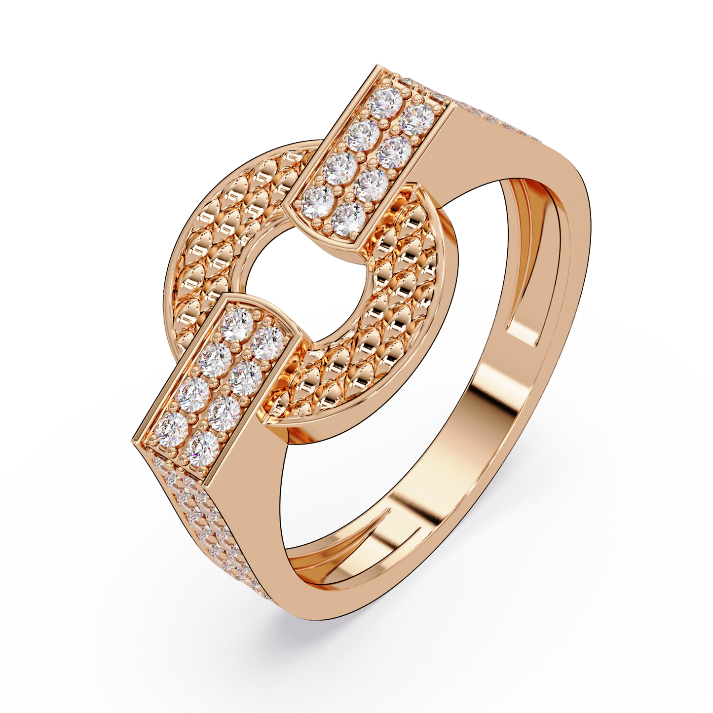Open Circle Lab Grown Diamond Bar Ring - HIGHCARAT DIAMONDS