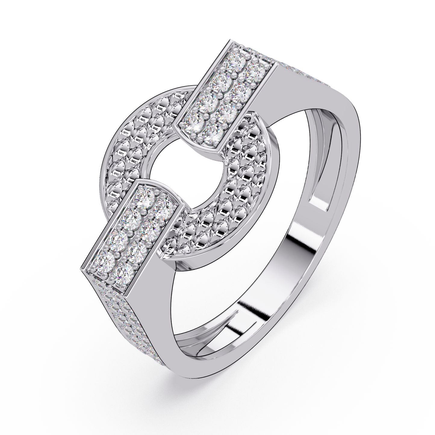 Open Circle Lab Grown Diamond Bar Ring - HIGHCARAT DIAMONDS