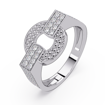 Open Circle Lab Grown Diamond Bar Ring - HIGHCARAT DIAMONDS