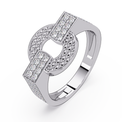 Open Circle Lab Grown Diamond Bar Ring - HIGHCARAT DIAMONDS