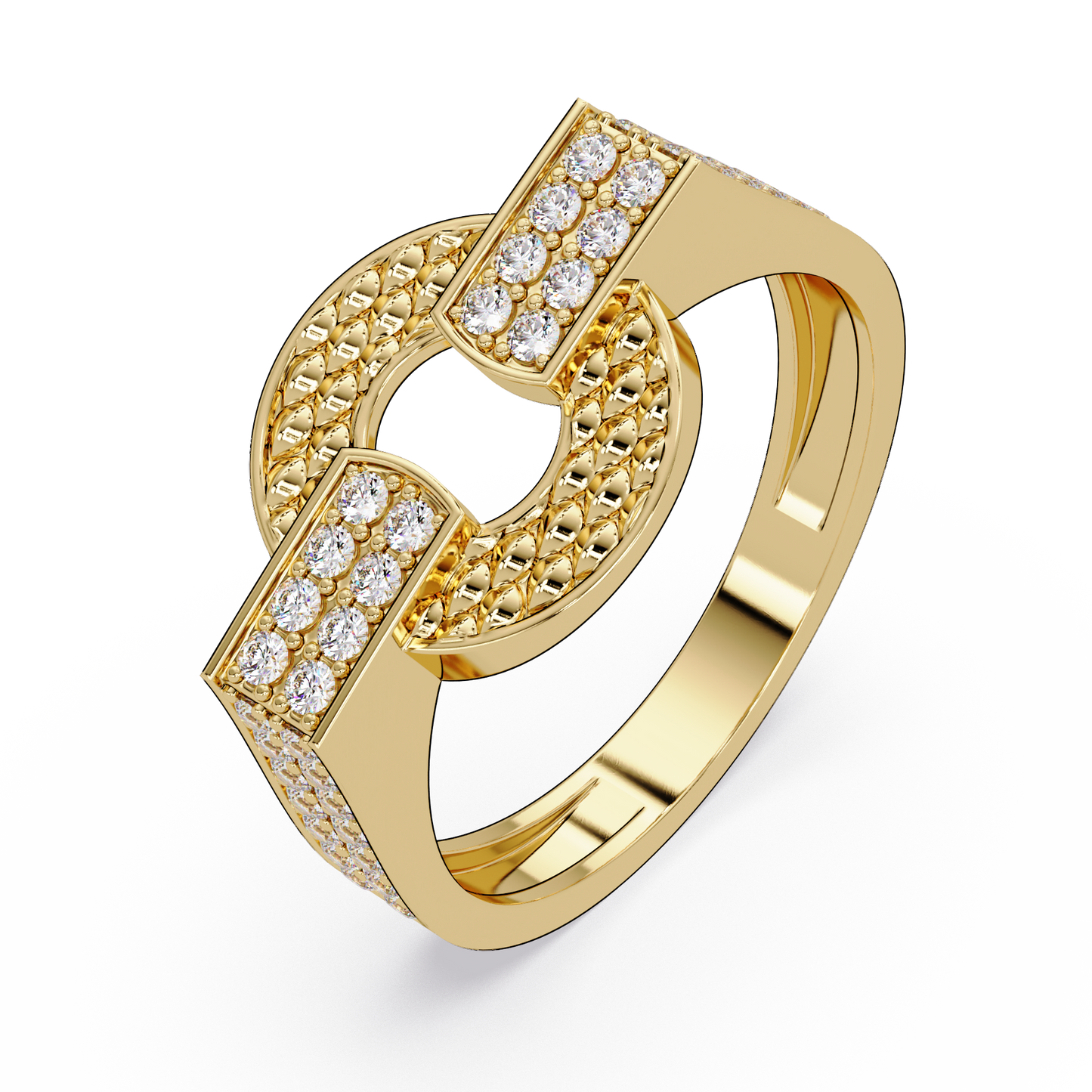 Open Circle Lab Grown Diamond Bar Ring - HIGHCARAT DIAMONDS