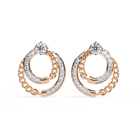 Open Circle Shape Round Cut Lab Grown Diamond Stunning Classic Handcrafted Bridesmaid Stud Earring For Her - HIGHCARAT DIAMONDS