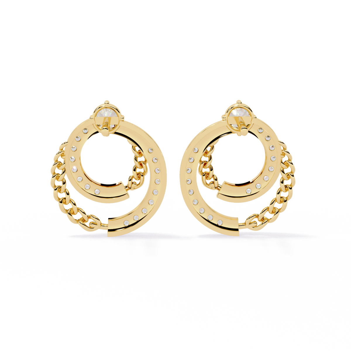 Open Circle Shape Round Cut Lab Grown Diamond Stunning Classic Handcrafted Bridesmaid Stud Earring For Her - HIGHCARAT DIAMONDS