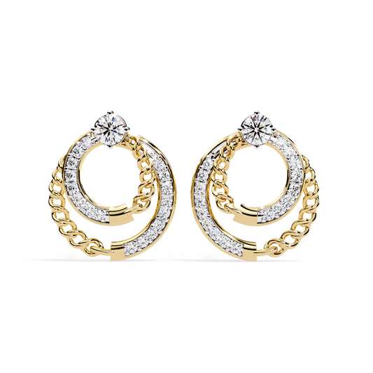 Open Circle Shape Round Cut Lab Grown Diamond Stunning Classic Handcrafted Bridesmaid Stud Earring For Her - HIGHCARAT DIAMONDS