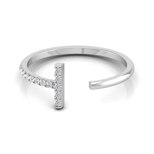 Open Cuff Ring Round Cut Labgrown Diamond Ring In 14K Solid Gold Unique And Charming Design - HIGHCARAT DIAMONDS