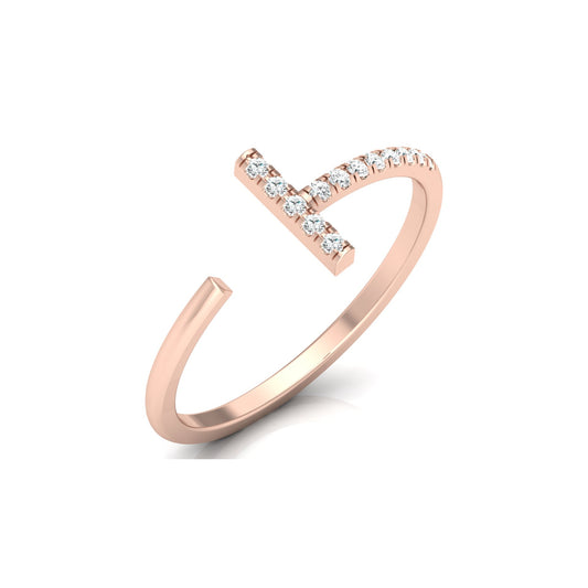 Open Cuff Ring Round Cut Labgrown Diamond Ring In 14K Solid Gold Unique And Charming Design - HIGHCARAT DIAMONDS