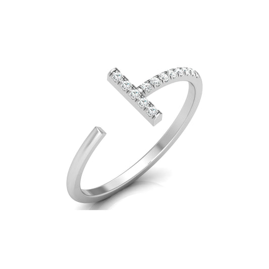 Open Cuff Ring Round Cut Labgrown Diamond Ring In 14K Solid Gold Unique And Charming Design - HIGHCARAT DIAMONDS
