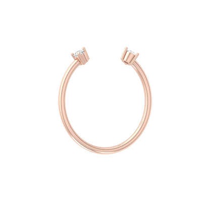 Open Cuff Round Cut Lab Grown Diamond Ring