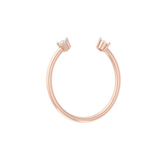 Open Cuff Round Cut Lab Grown Diamond Ring - HIGHCARAT DIAMONDS
