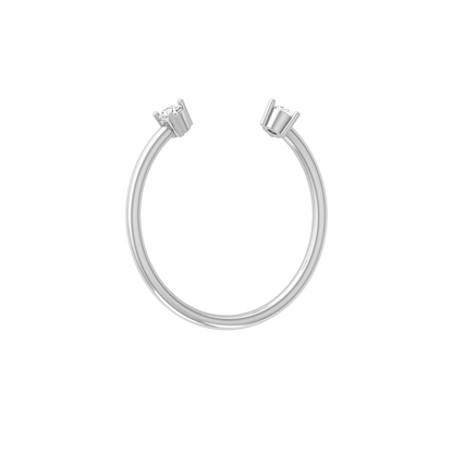 Open Cuff Round Cut Lab Grown Diamond Ring