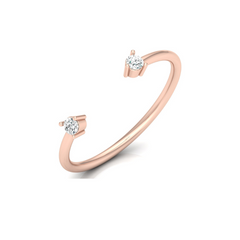 Open Cuff Round Cut Lab Grown Diamond Ring - HIGHCARAT DIAMONDS