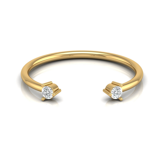 Open Cuff Round Cut Lab Grown Diamond Ring - HIGHCARAT DIAMONDS