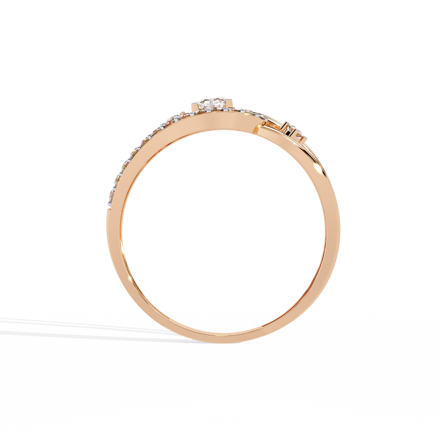 Oval And Round Cut Lab Grown Diamond Unique Handcrafted Prong Set Dainty Wedding Ring For Her - HIGHCARAT DIAMONDS