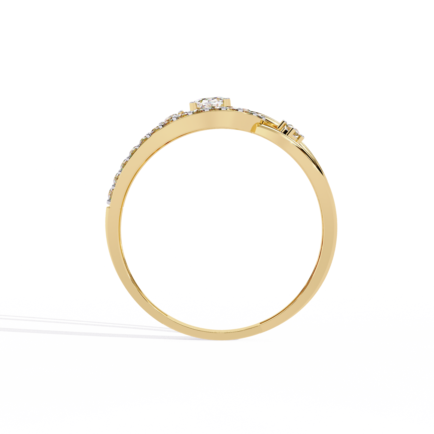 Oval And Round Cut Lab Grown Diamond Unique Handcrafted Prong Set Dainty Wedding Ring For Her - HIGHCARAT DIAMONDS