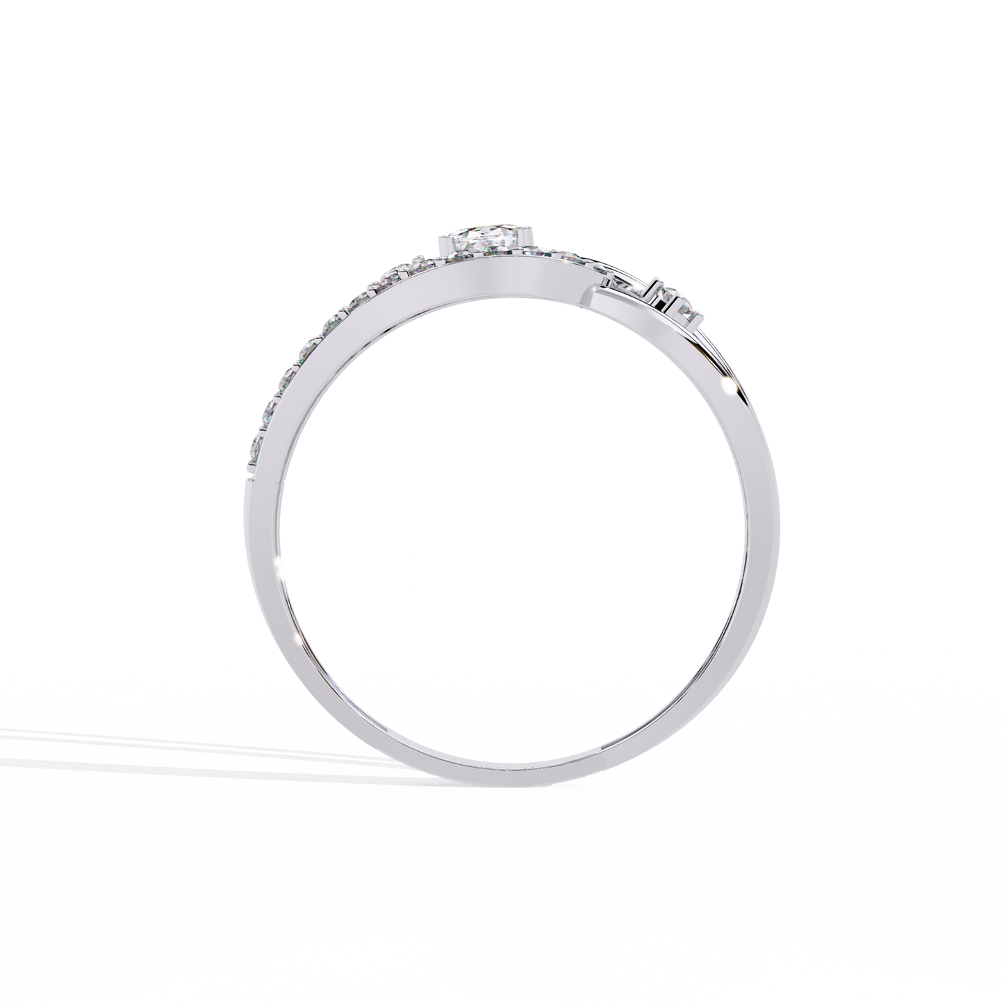 Oval And Round Cut Lab Grown Diamond Unique Handcrafted Prong Set Dainty Wedding Ring For Her - HIGHCARAT DIAMONDS