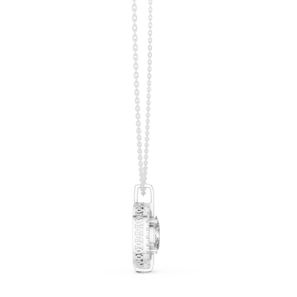 Oval & Round Shape 14k Solid Rose Gold 2.54 Ct Lab Grown Classic Vintage Diamond Pendant For You - HIGHCARAT DIAMONDS