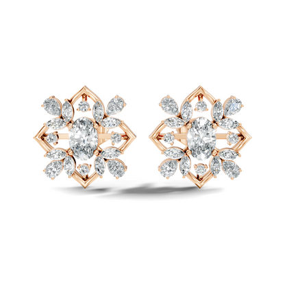 2.52 Ct Pear, Marquise, Round, & Oval Shape 10k Solid Gold Lab Grown Diamond Classic Vintage Diamond Earrings For Daily Wear - HIGHCARAT DIAMONDS