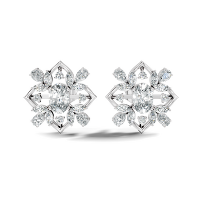 2.52 Ct Pear, Marquise, Round, & Oval Shape 10k Solid Gold Lab Grown Diamond Classic Vintage Diamond Earrings For Daily Wear - HIGHCARAT DIAMONDS