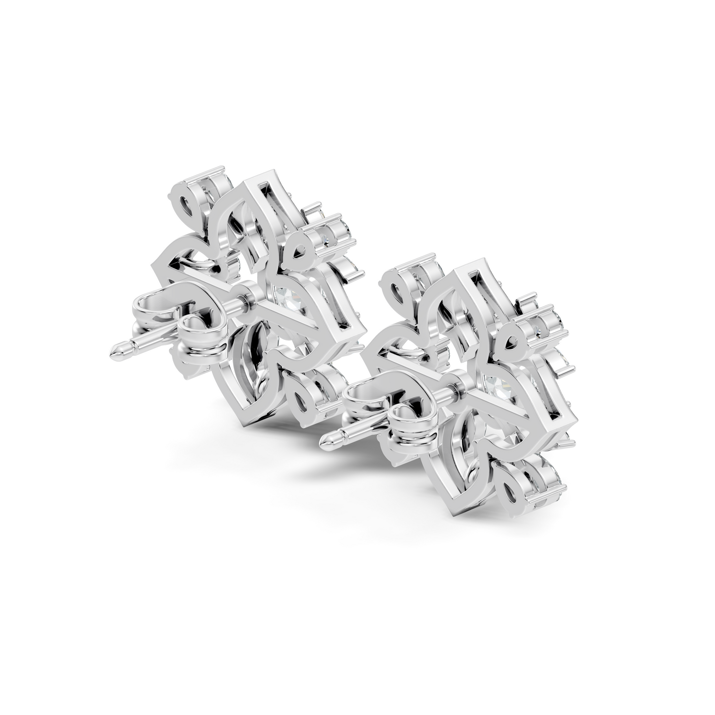 2.52 Ct Pear, Marquise, Round, & Oval Shape 10k Solid Gold Lab Grown Diamond Classic Vintage Diamond Earrings For Daily Wear - HIGHCARAT DIAMONDS