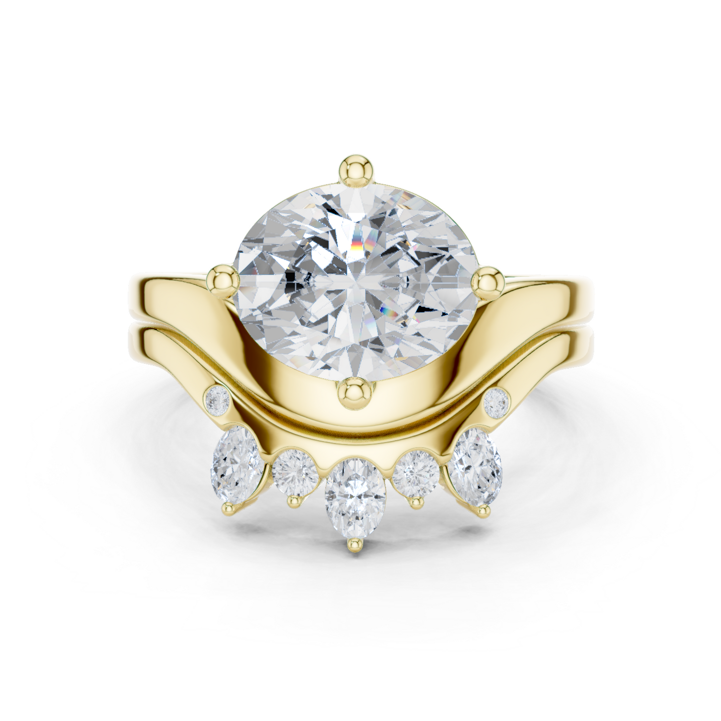 2.97 Ct 14k Solid Gold Oval & Round Shape Diamond With Side Stone Vintage Classic Occasionally Wear Diamond Ring for Girl - HIGHCARAT DIAMONDS