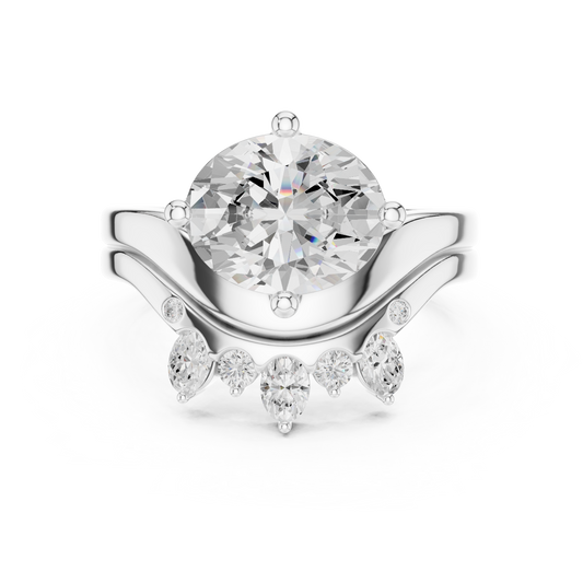 2.97 Ct 14k Solid Gold Oval & Round Shape Diamond With Side Stone Vintage Classic Occasionally Wear Diamond Ring for Girl - HIGHCARAT DIAMONDS